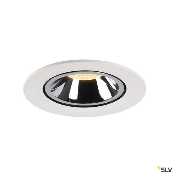 SLV NUMINOS® GIMBLE L, white / chrome recessed ceiling light, 3000K 20° 1006004