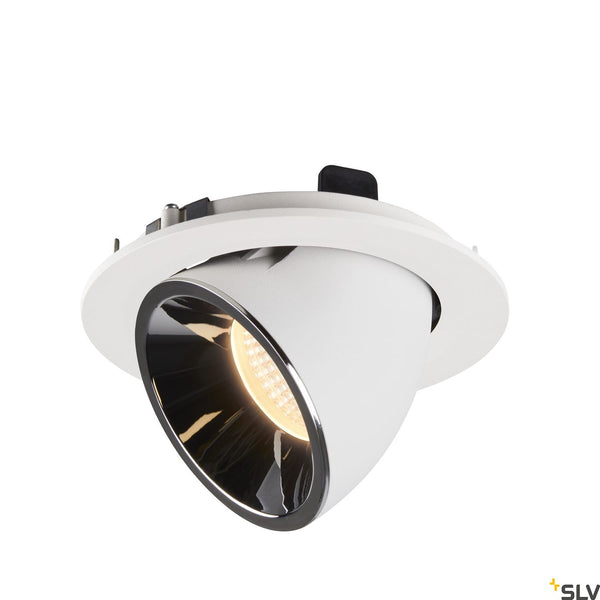 SLV NUMINOS® GIMBLE L, white / chrome recessed ceiling light, 3000K 20° 1006004