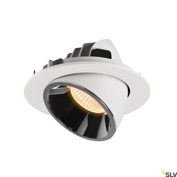 SLV NUMINOS® GIMBLE L, white / chrome recessed ceiling light, 3000K 20° 1006004