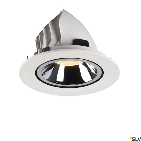 SLV NUMINOS® GIMBLE L, white / chrome recessed ceiling light, 3000K 20° 1006004