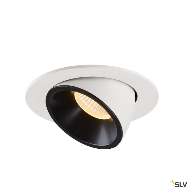 SLV NUMINOS® GIMBLE L, white / black recessed ceiling light, 3000K 55° 1006008