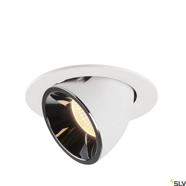 SLV NUMINOS® GIMBLE L, white / chrome recessed ceiling light, 3000K 55° 1006010