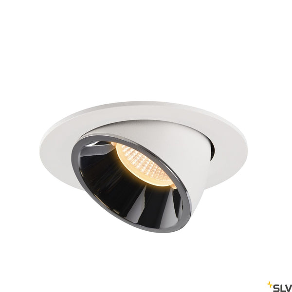 SLV NUMINOS® GIMBLE L, white / chrome recessed ceiling light, 3000K 55° 1006010
