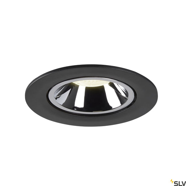 SLV NUMINOS® GIMBLE L, black / chrome recessed ceiling light, 4000K 20° 1006013