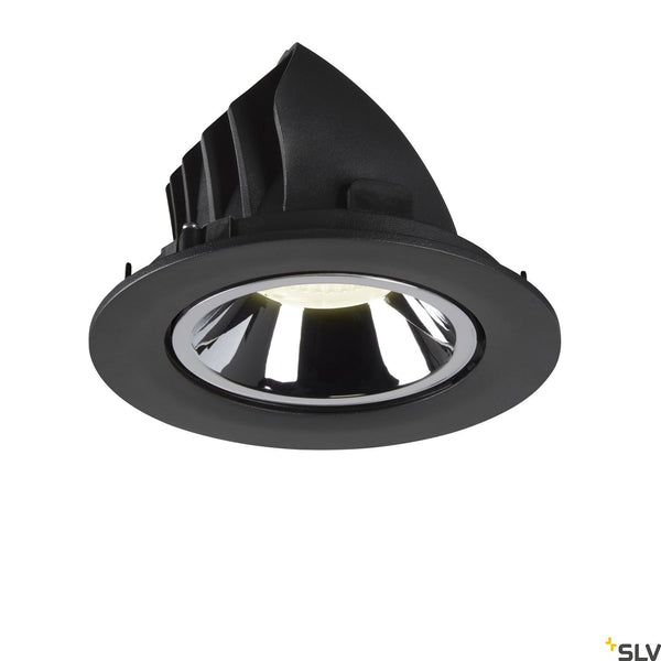 SLV NUMINOS® GIMBLE L, black / chrome recessed ceiling light, 4000K 20° 1006013