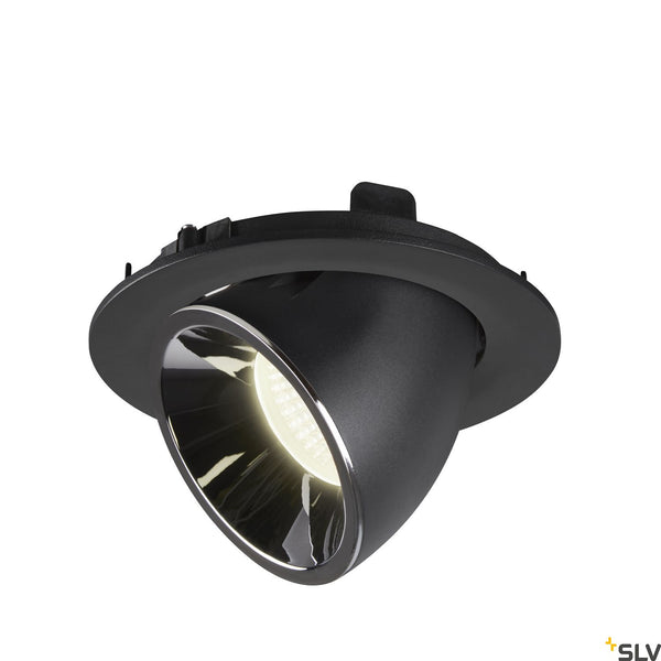 SLV NUMINOS® GIMBLE L, black / chrome recessed ceiling light, 4000K 40° 1006016