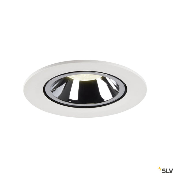 SLV NUMINOS® GIMBLE L, white / chrome recessed ceiling light, 4000K 55° 1006028