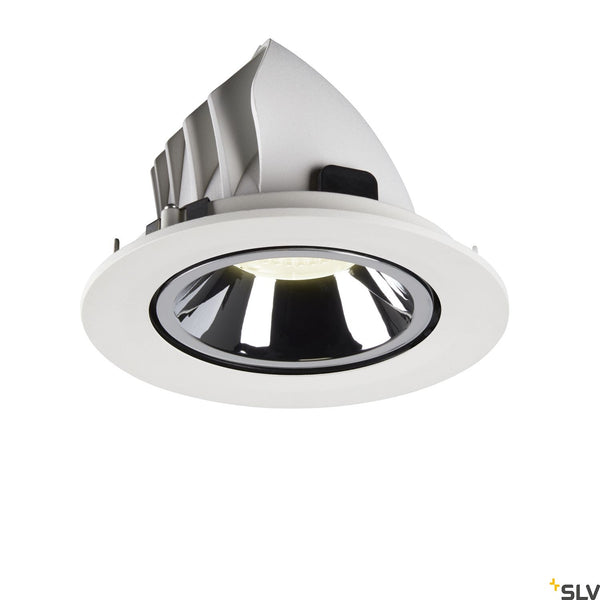 SLV NUMINOS® GIMBLE L, white / chrome recessed ceiling light, 4000K 55° 1006028