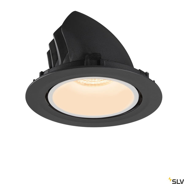 SLV NUMINOS® GIMBLE XL, black / white recessed ceiling light, 2700K 20° 1006030
