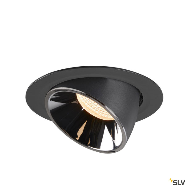 SLV NUMINOS® GIMBLE XL, black / chrome recessed ceiling light, 2700K 240° 1006031
