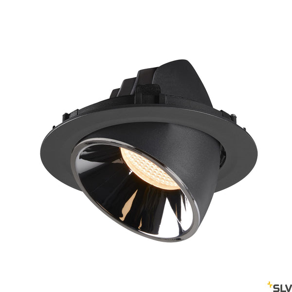SLV NUMINOS® GIMBLE XL, black / chrome recessed ceiling light, 2700K 240° 1006031