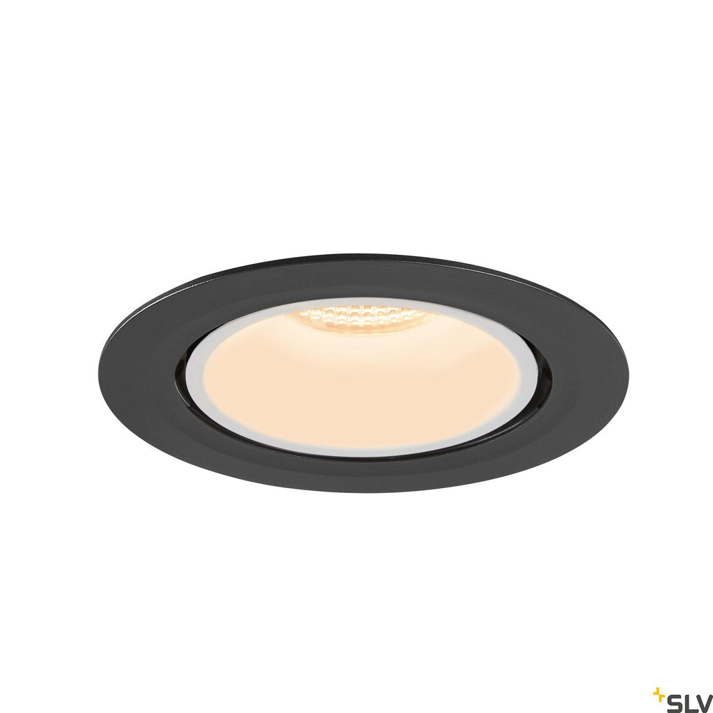 SLV NUMINOS® GIMBLE XL, black / white recessed ceiling light, 2700K 55° 1006036