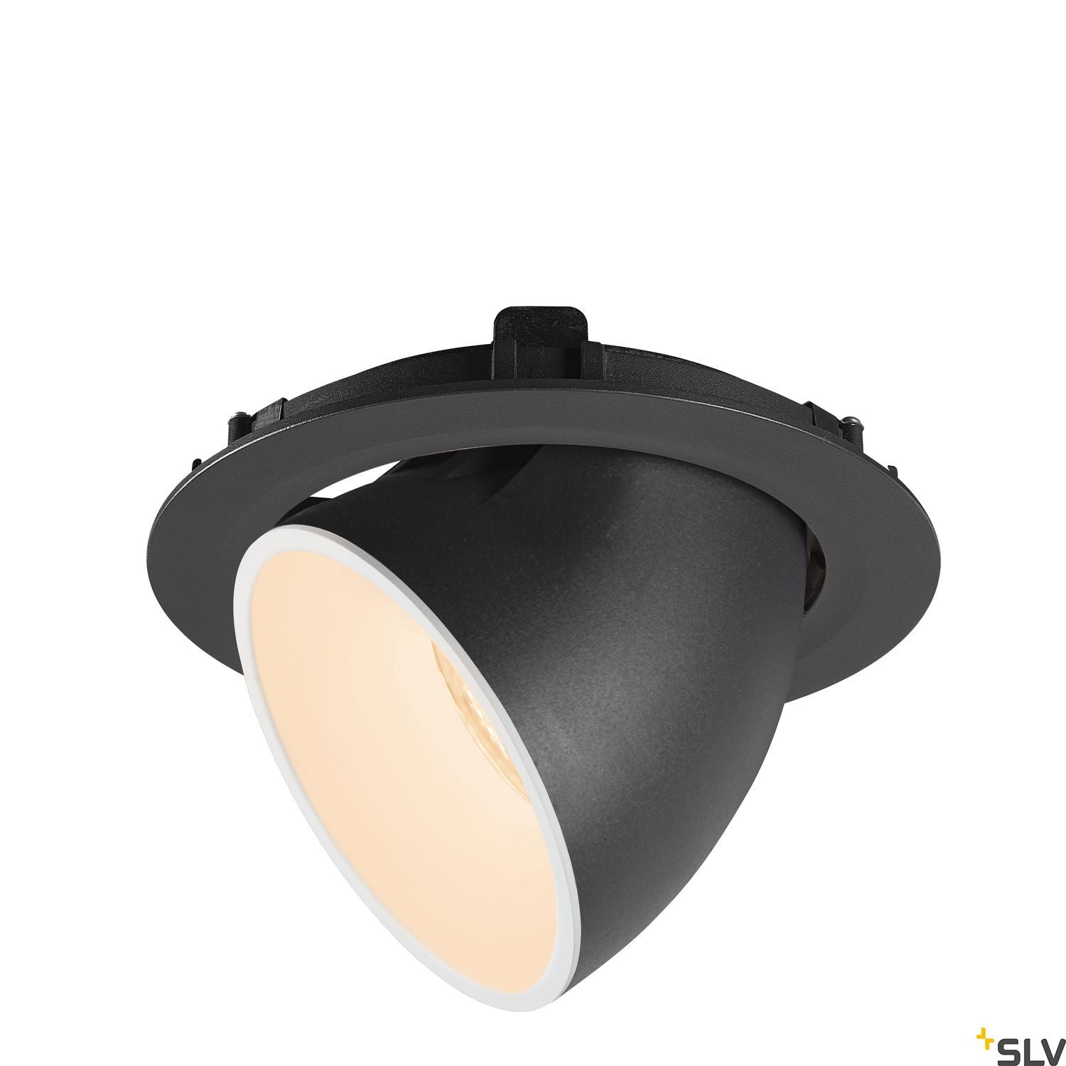 SLV NUMINOS® GIMBLE XL, black / white recessed ceiling light, 2700K 55° 1006036