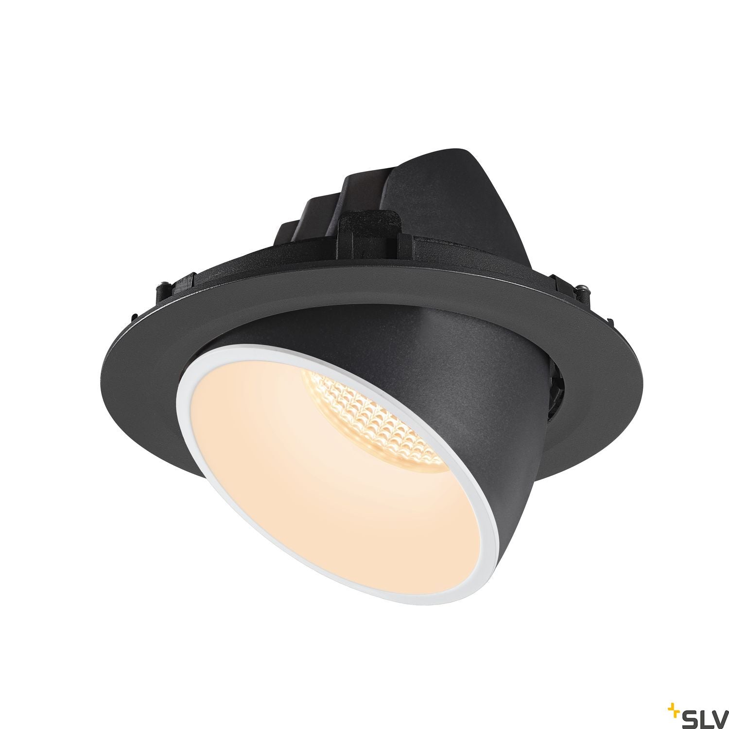 SLV NUMINOS® GIMBLE XL, black / white recessed ceiling light, 2700K 55° 1006036