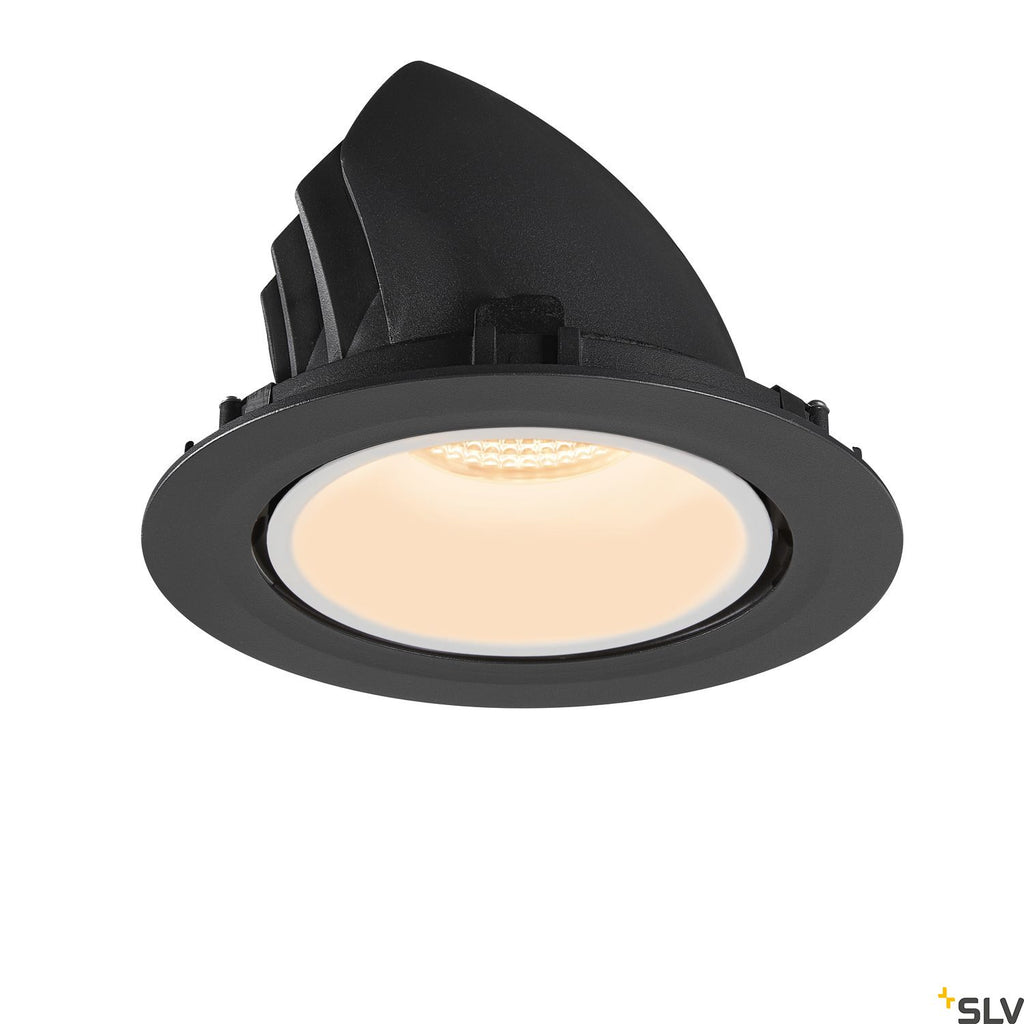 SLV NUMINOS® GIMBLE XL, black / white recessed ceiling light, 2700K 55° 1006036