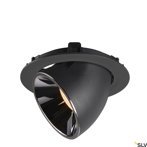 SLV NUMINOS® GIMBLE XL, black / chrome recessed ceiling light, 2700K 55° 1006037