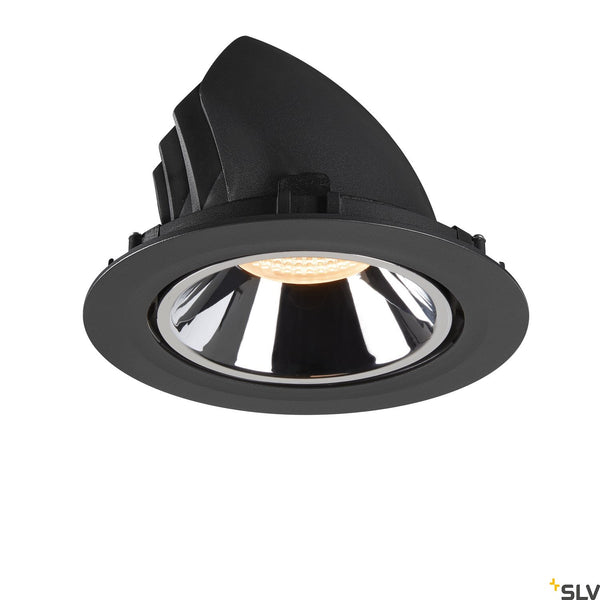 SLV NUMINOS® GIMBLE XL, black / chrome recessed ceiling light, 2700K 55° 1006037