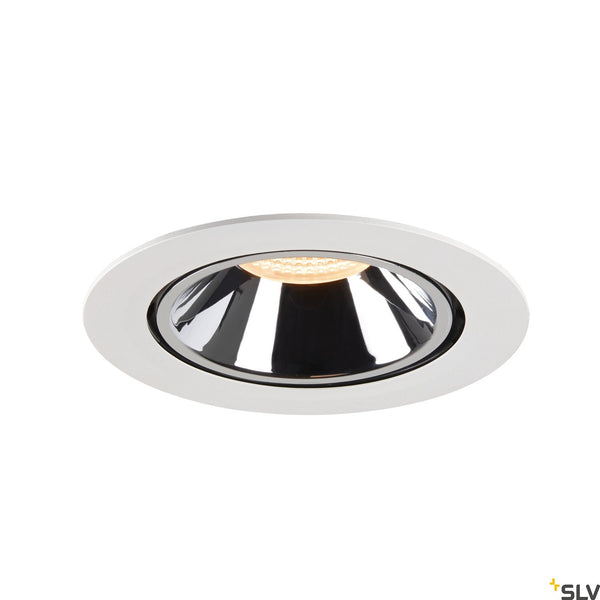 SLV NUMINOS® GIMBLE XL, white / chrome recessed ceiling light, 2700K 20° 1006040