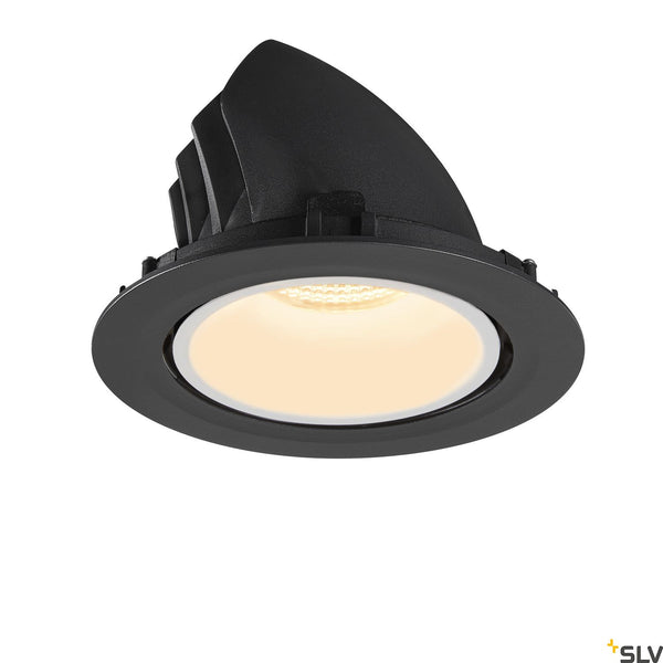 SLV NUMINOS® GIMBLE XL, black / white recessed ceiling light, 3000K 20° 1006048