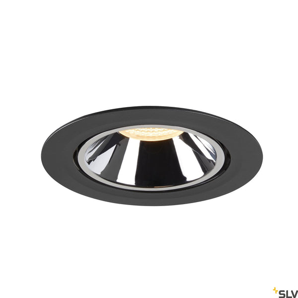 SLV NUMINOS® GIMBLE XL, black / chrome recessed ceiling light, 3000K 20° 1006049
