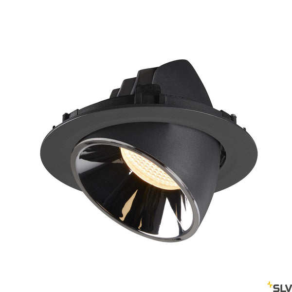SLV NUMINOS® GIMBLE XL, black / chrome recessed ceiling light, 3000K 40° 1006052