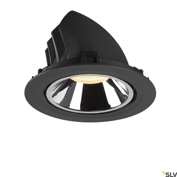 SLV NUMINOS® GIMBLE XL, black / chrome recessed ceiling light, 3000K 40° 1006052