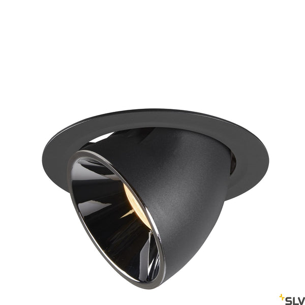 SLV NUMINOS® GIMBLE XL, black / chrome recessed ceiling light, 3000K 55° 1006055