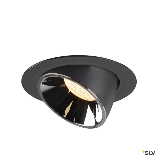 SLV NUMINOS® GIMBLE XL, black / chrome recessed ceiling light, 3000K 55° 1006055