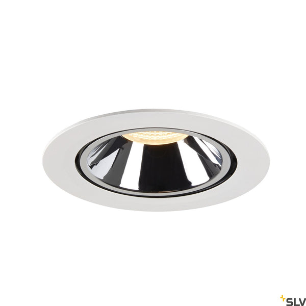 SLV NUMINOS® GIMBLE XL, white / chrome recessed ceiling light, 3000K 20° 1006058