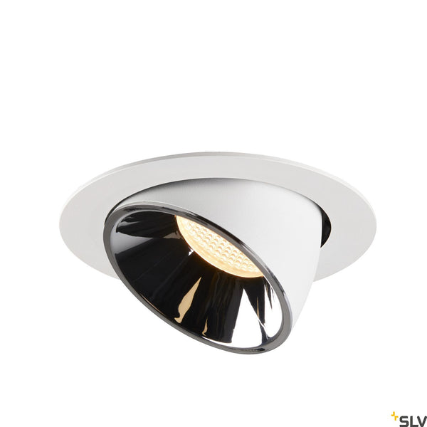 SLV NUMINOS® GIMBLE XL, white / chrome recessed ceiling light, 3000K 55° 1006064