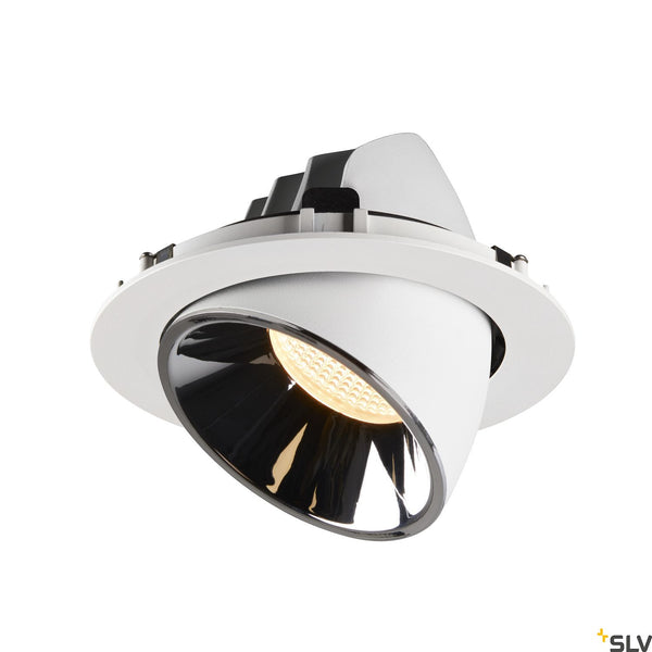SLV NUMINOS® GIMBLE XL, white / chrome recessed ceiling light, 3000K 55° 1006064