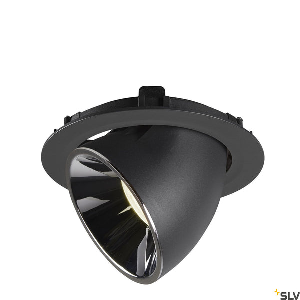 SLV NUMINOS® GIMBLE XL, black / chrome recessed ceiling light, 4000K 40° 1006070