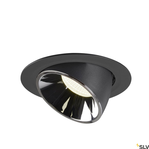 SLV NUMINOS® GIMBLE XL, black / chrome recessed ceiling light, 4000K 55° 1006073