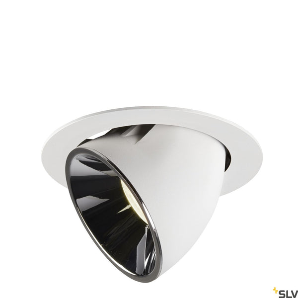 SLV NUMINOS® GIMBLE XL, white / chrome recessed ceiling light, 4000K 20° 1006076