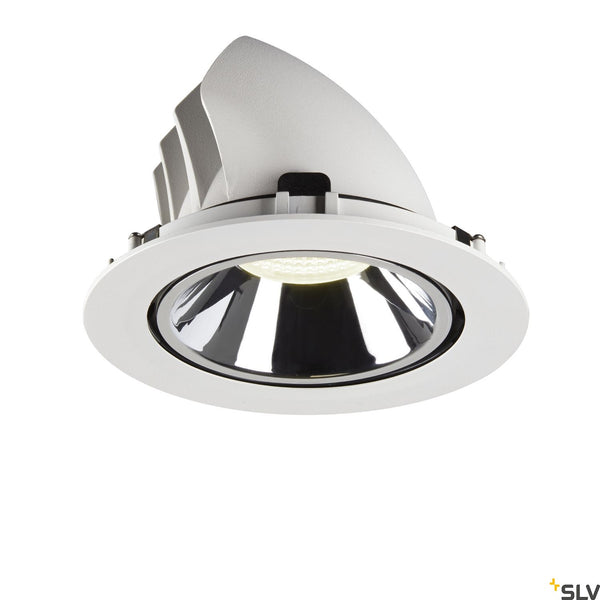 SLV NUMINOS® GIMBLE XL, white / chrome recessed ceiling light, 4000K 20° 1006076