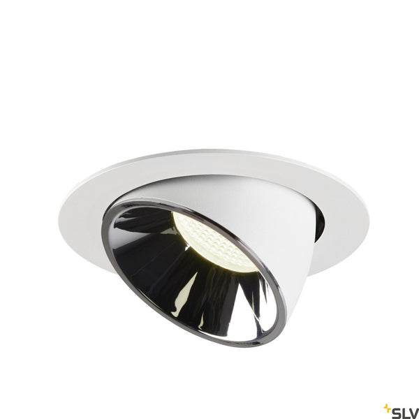 SLV NUMINOS® GIMBLE XL, white / chrome recessed ceiling light, 4000K 40° 1006079