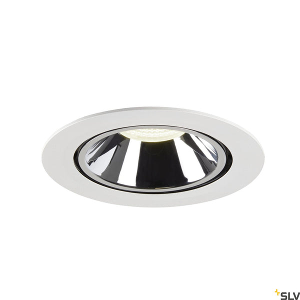 SLV NUMINOS® GIMBLE XL, white / chrome recessed ceiling light, 4000K 40° 1006079