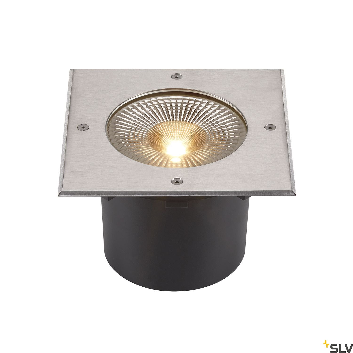 SLV ROCCI 200 EL square, black in-ground light 16W 3000K 120° 1006105