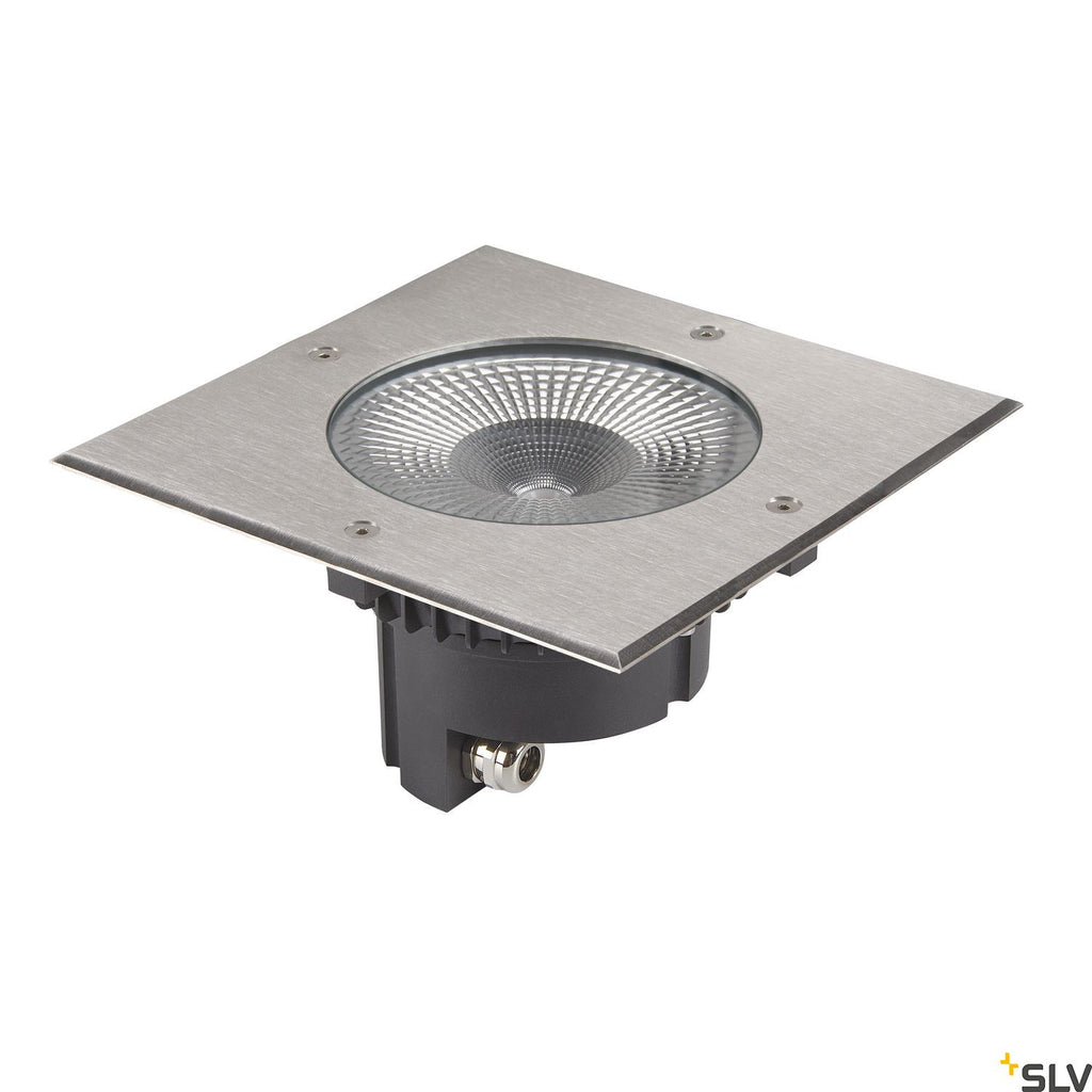 SLV ROCCI 200 EL square, black in-ground light 16W 3000K 120° 1006105