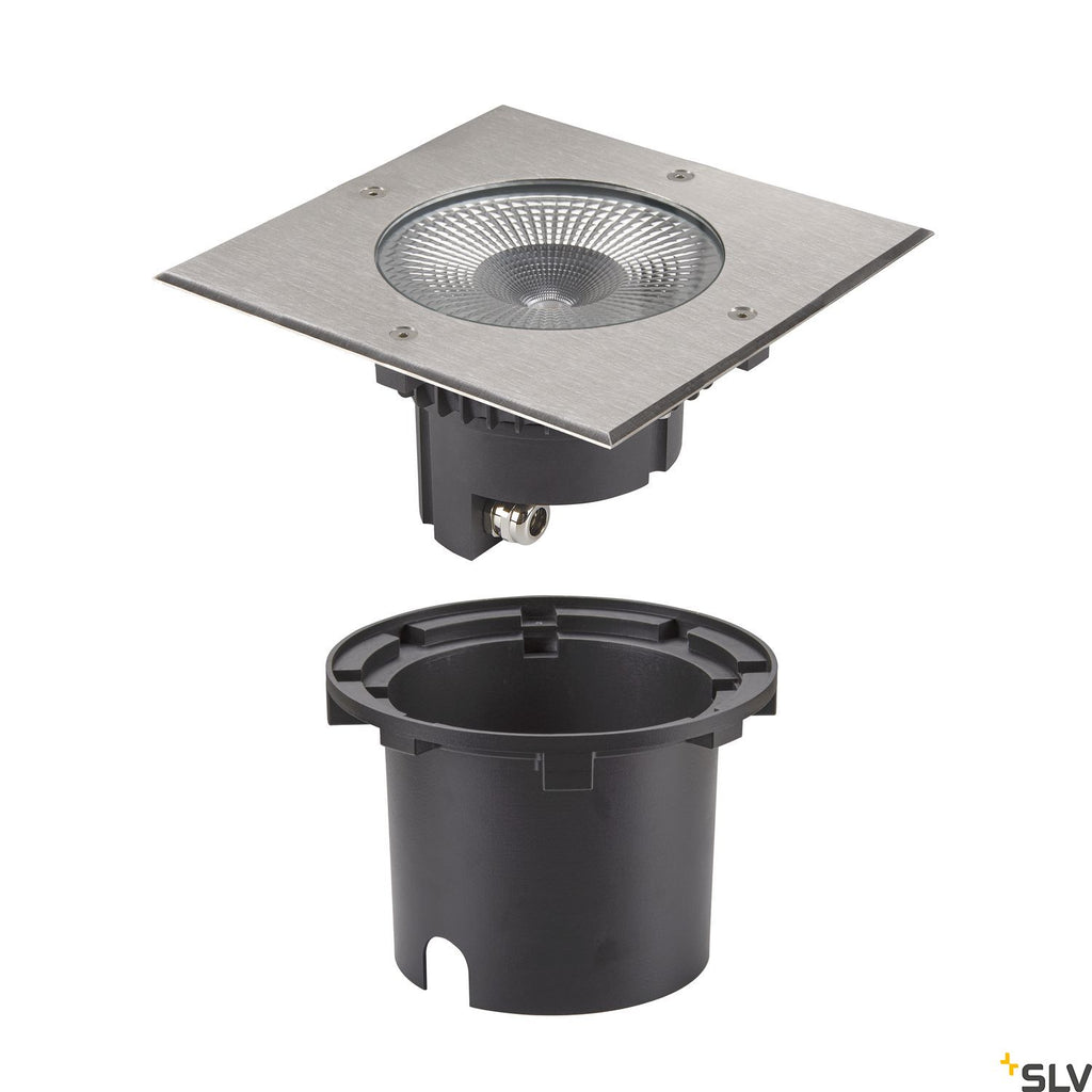 SLV ROCCI 200 EL square, black in-ground light 16W 3000K 120° 1006105