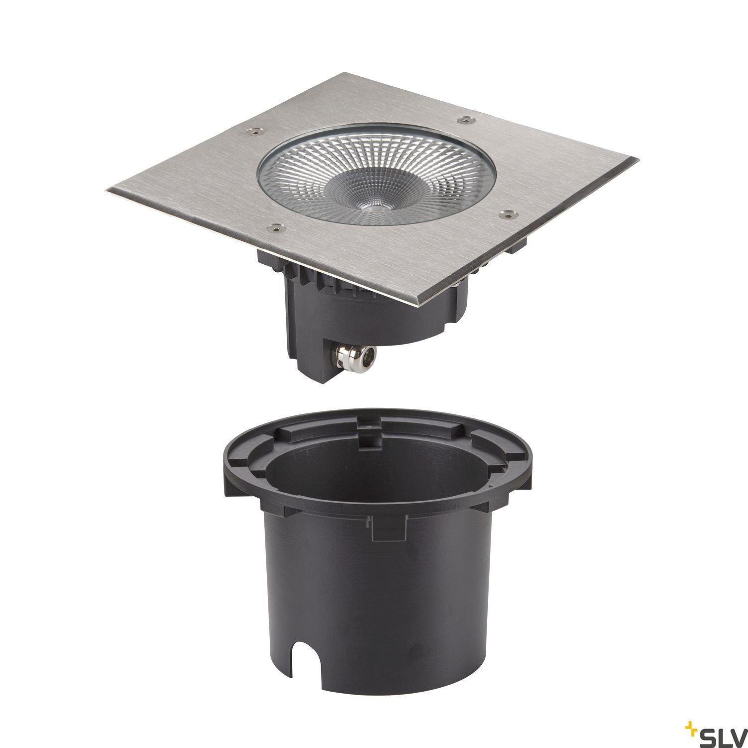 SLV ROCCI 200 EL square, black in-ground light 16W 3000K 120° 1006105