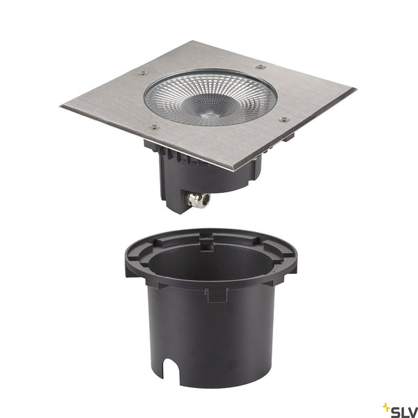 SLV ROCCI 200 EL square, black in-ground light 16W 3000K 120° 1006105