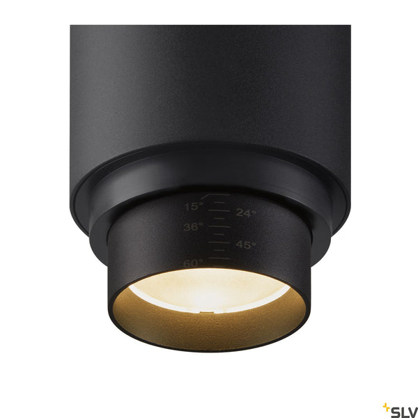SLV NUMINOS® ZOOM M DALI, black 3-phase spot, 20W 2700K 15-60° 1006114