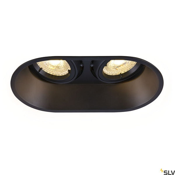 SLV HORN double QPAR51, black recessed ceiling light, 25W 1006121