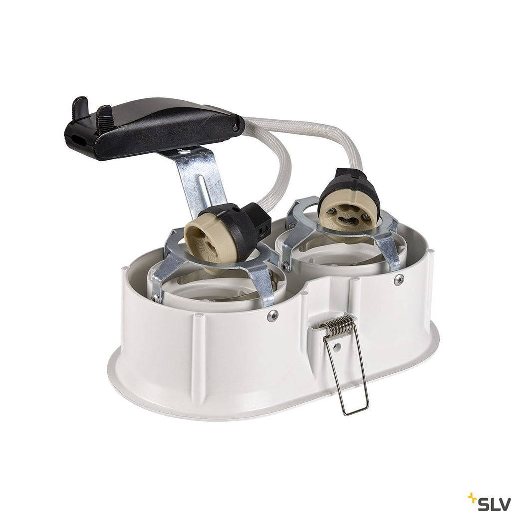 SLV HORN double QPAR51, white recessed ceiling light, 25W 1006122