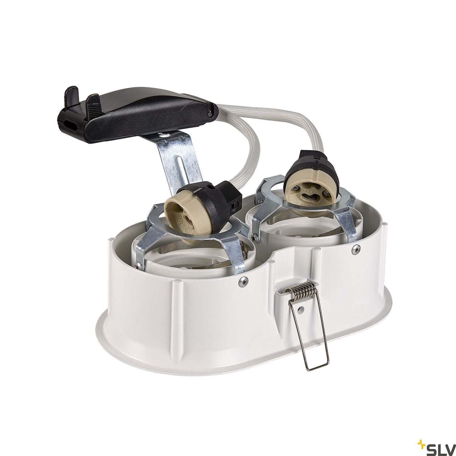 SLV HORN double QPAR51, white recessed ceiling light, 25W 1006122