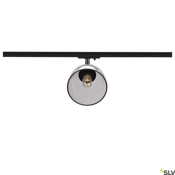 Black Track Light Fitting SLV PARA CONE GL GU10, black / transparent 1-phase spot 1006155