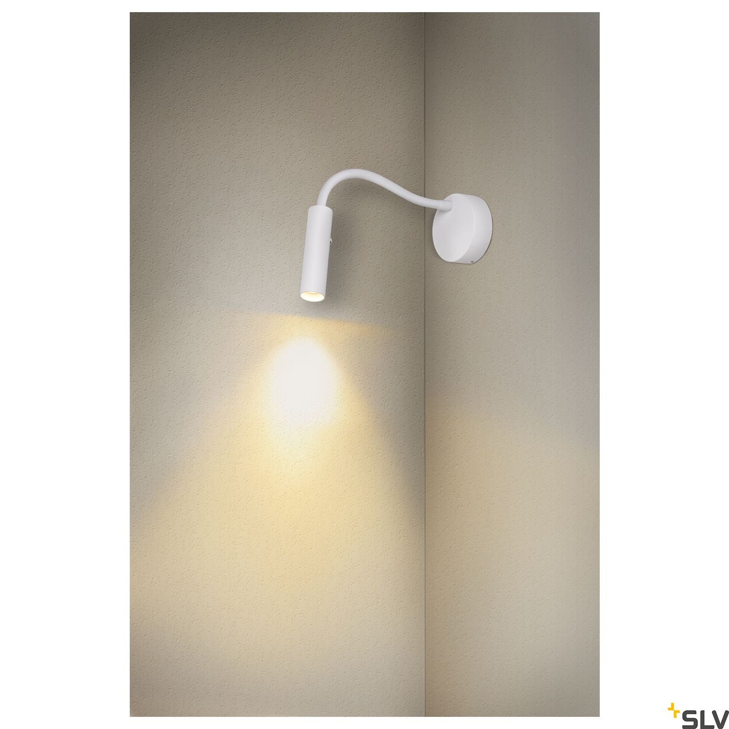 SLV KARPO GOOSE, white wall-mounted light, 5.8W 3000K 40° 1006161