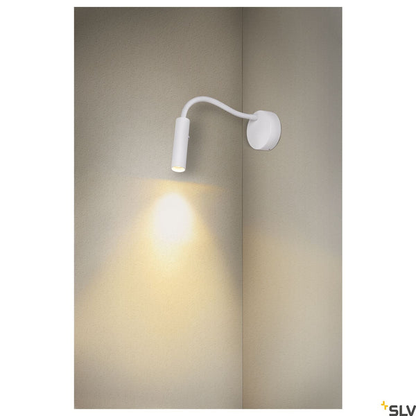 SLV KARPO GOOSE, white wall-mounted light, 5.8W 3000K 40° 1006161
