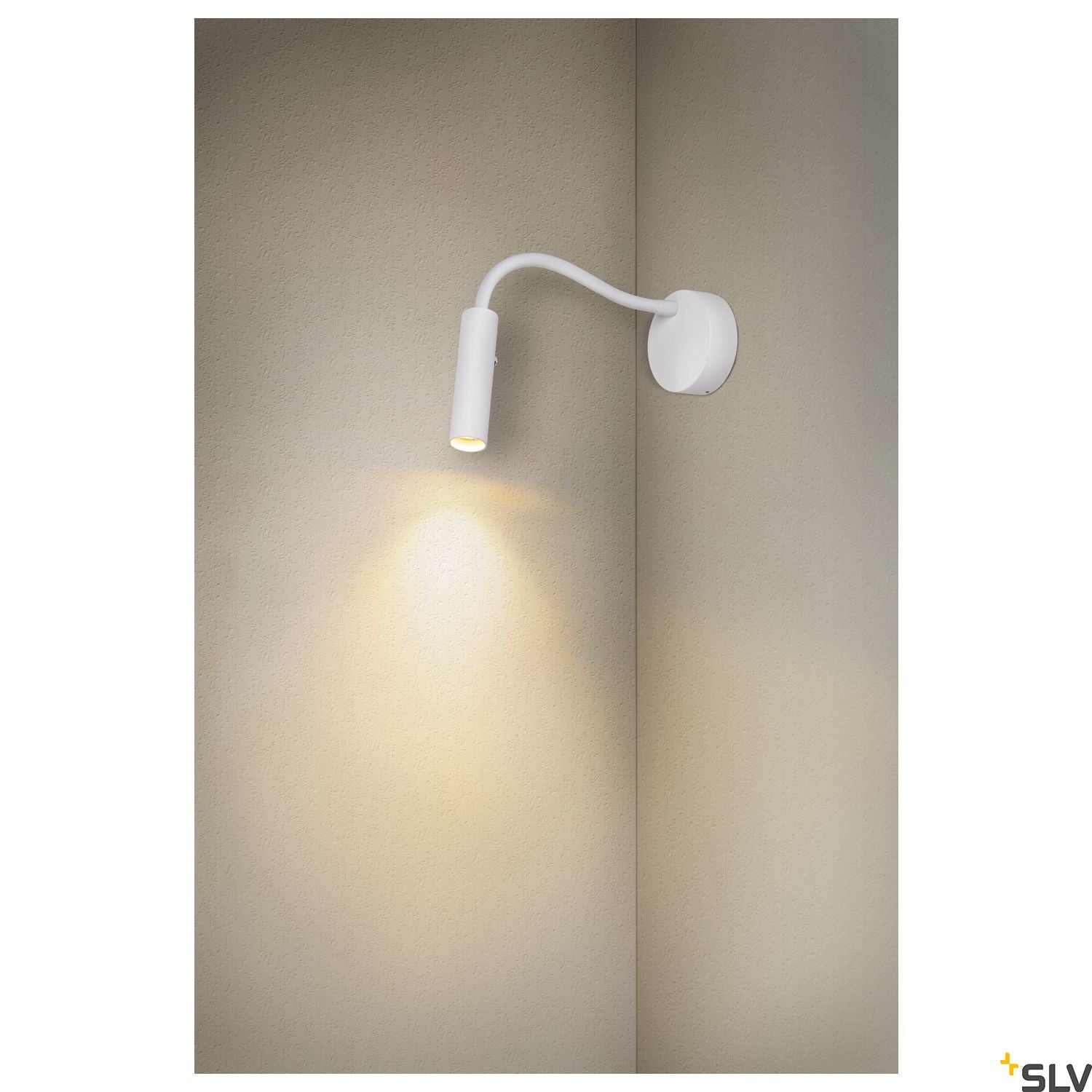 SLV KARPO GOOSE, white wall-mounted light, 5.8W 3000K 40° 1006161